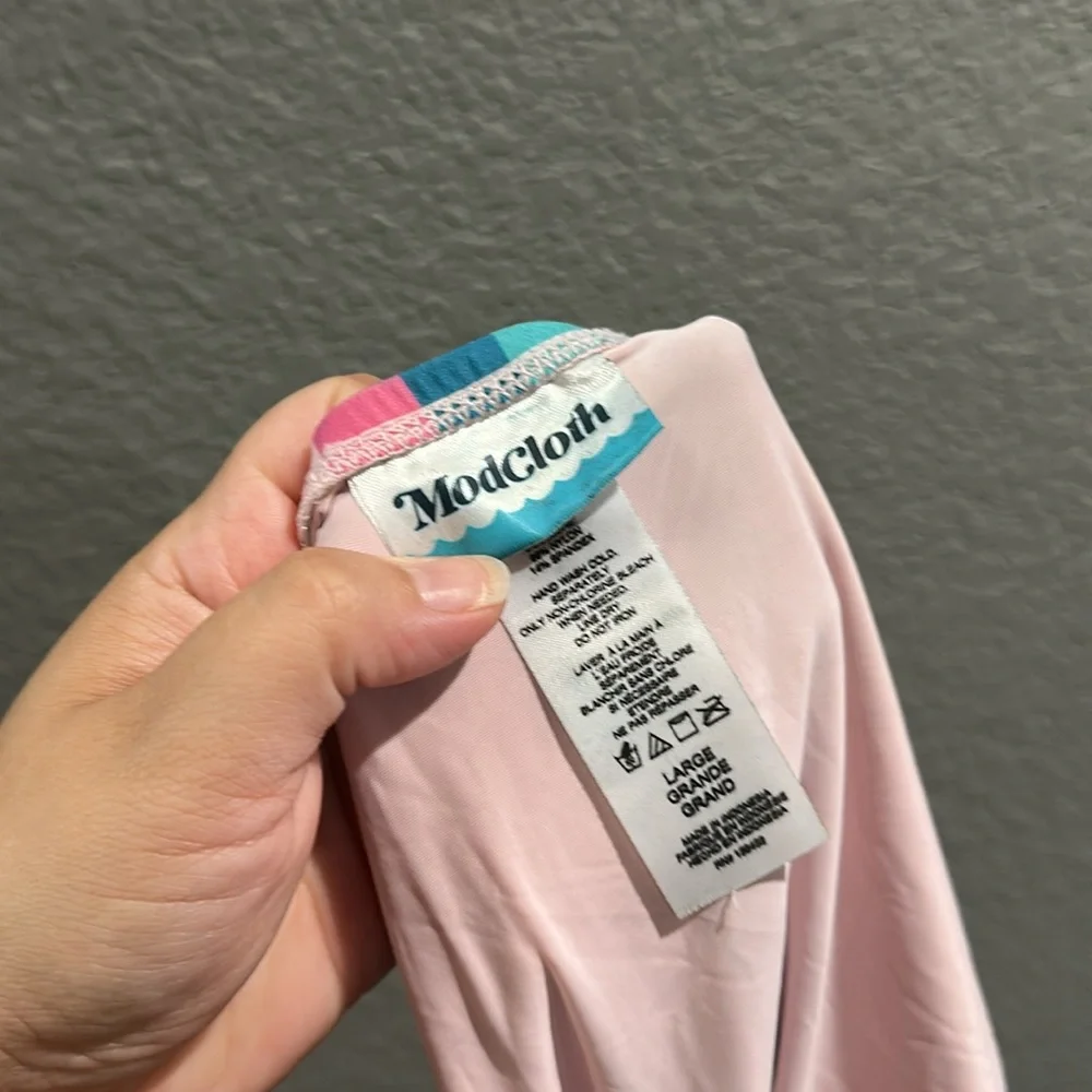ModCloth the franky hi waited bikini rainbow stripes size large
